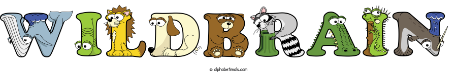 Wildbrain animal word art spelling Wildbrain with Alphabetimals - cartoon alphabet animals