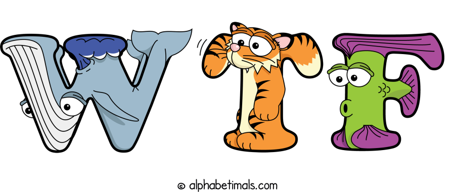 Wtf animal word art spelling Wtf with Alphabetimals - cartoon alphabet animals