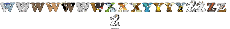 Wwwwwwwxxxyyyyzzzz Z animal word art spelling Wwwwwwwxxxyyyyzzzz Z with Alphabetimals - cartoon alphabet animals