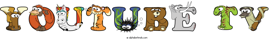 Youtube Tv animal word art spelling Youtube Tv with Alphabetimals - cartoon alphabet animals