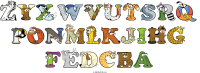 zyxwvutsrq-ponmlkjihg-fedcba animal word art
