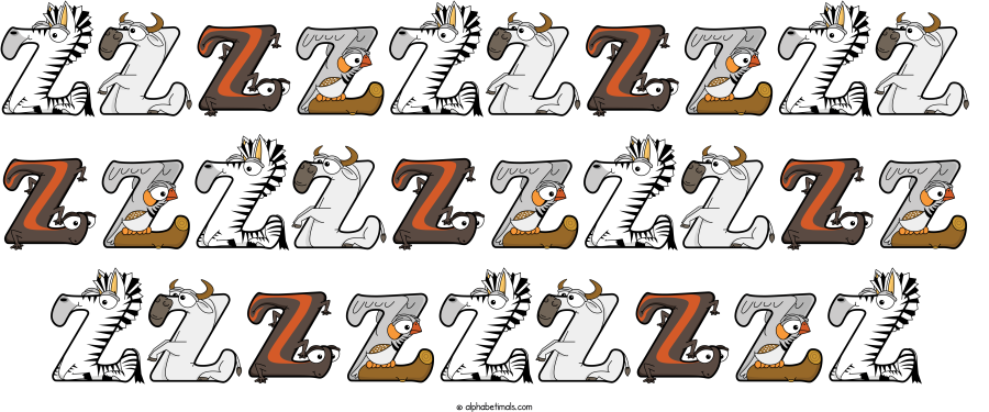 Zzzzzzzzzz Zzzzzzzzzz Zzzzzzzzz animal word art spelling Zzzzzzzzzz Zzzzzzzzzz Zzzzzzzzz with Alphabetimals - cartoon alphabet animals