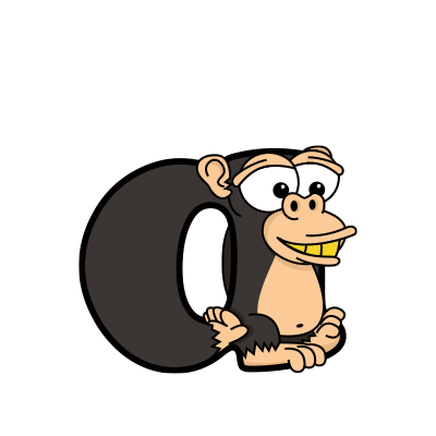 Cartoon Baby Ape | Alphabetimals.com