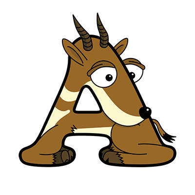 Cartoon Antelope | Alphabetimals.com