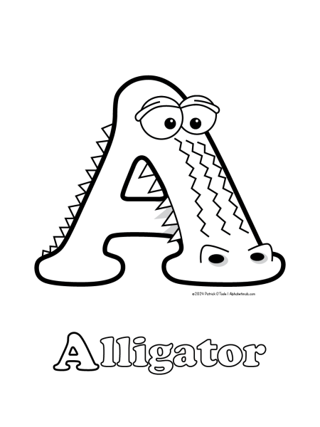 Free alligator coloring page