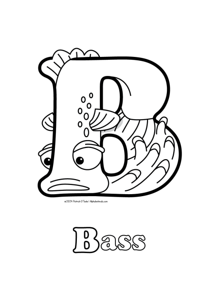 Free bass coloring page