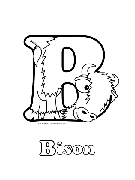 Free bison coloring page
