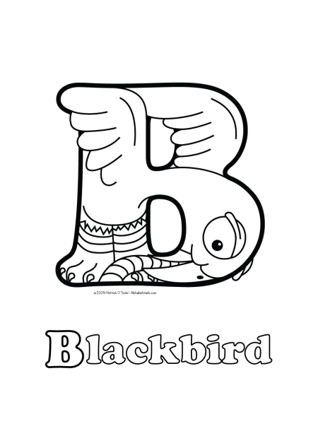 Free blackbird coloring page