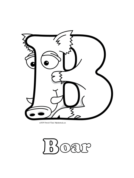 Free boar coloring page