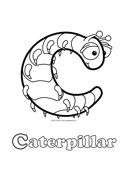 Free caterpillar coloring page