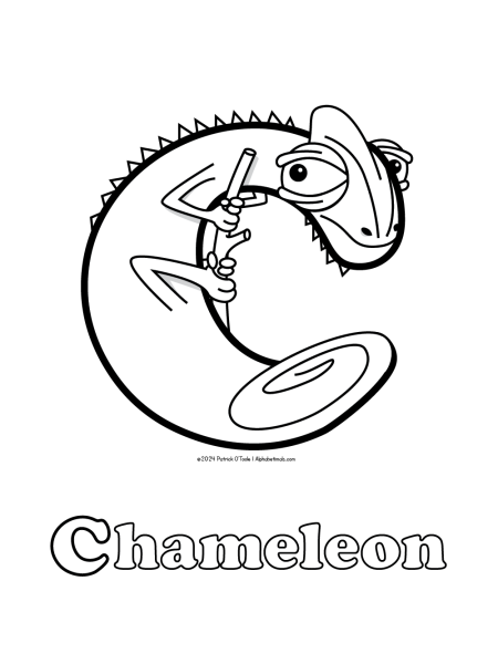 Free chameleon coloring page