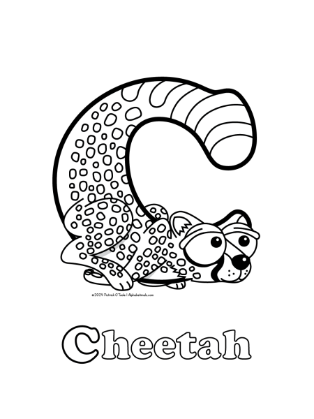 Free cheetah coloring page