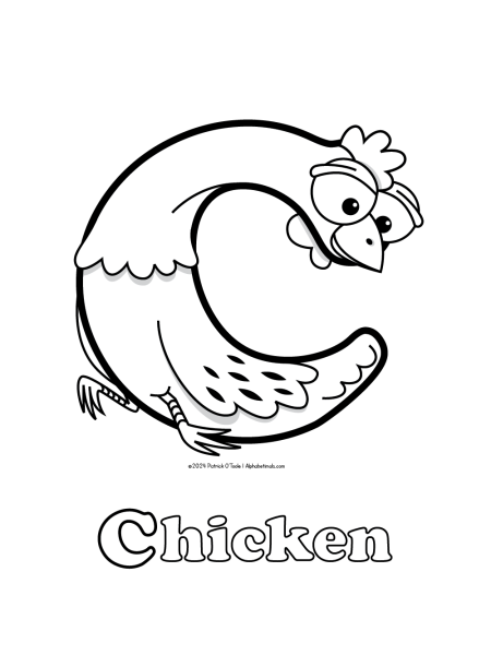 Free chicken coloring page