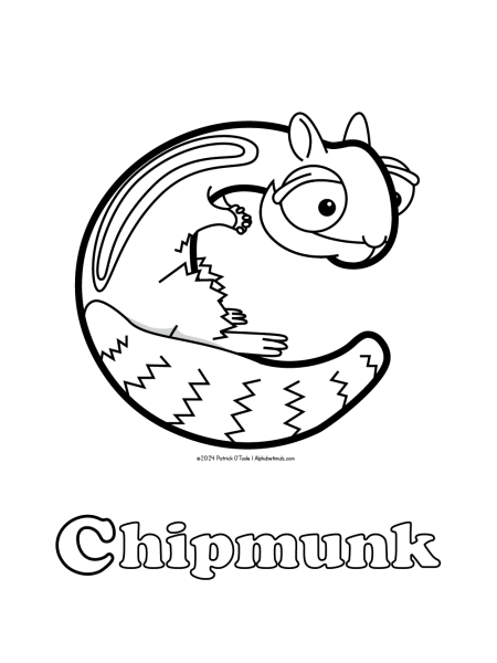Free chipmunk coloring page