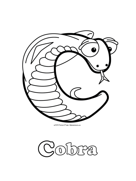 Free cobra coloring page