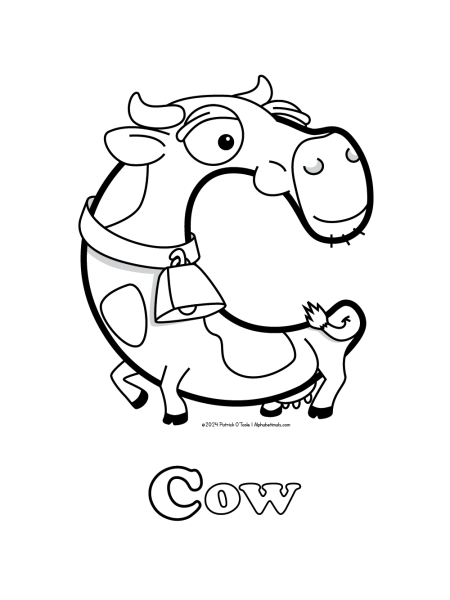 Free cow coloring page