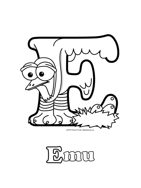 Free emu coloring page