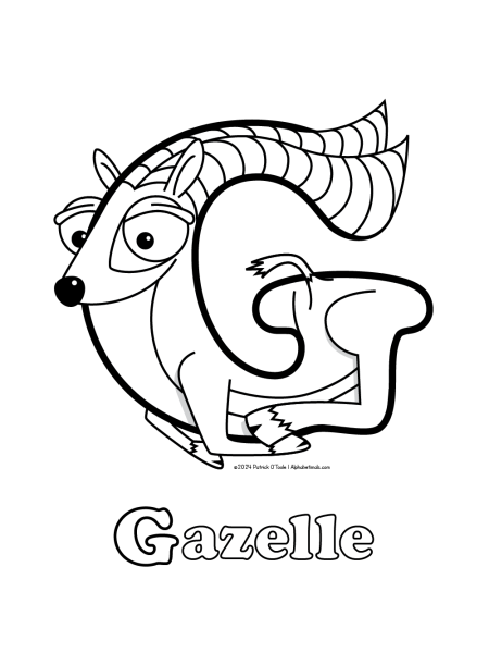 Free gazelle coloring page