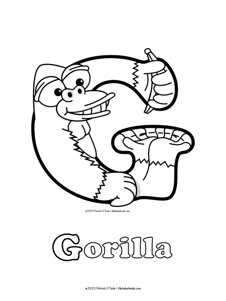 Free gorilla coloring page