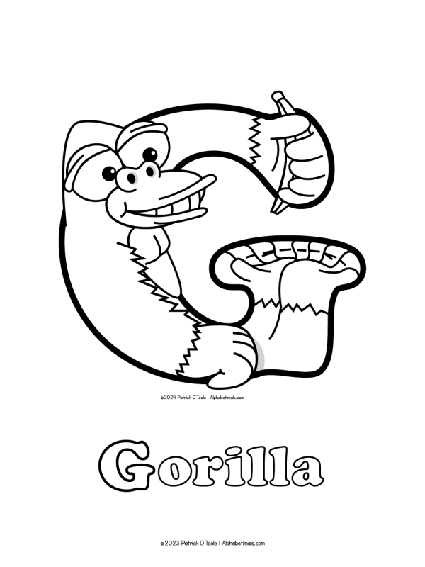 Free gorilla coloring page