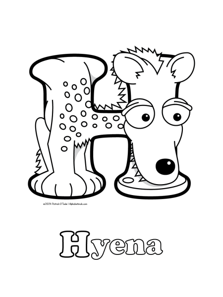 Free hyena coloring page
