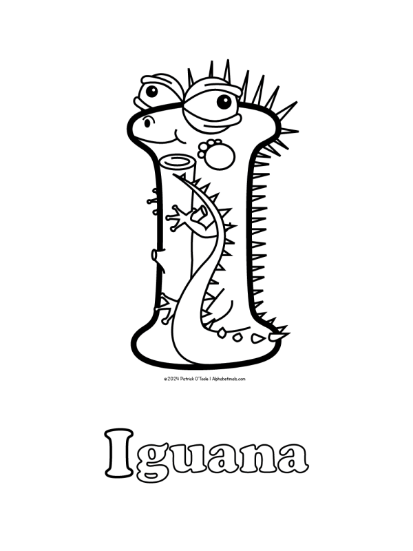 Free iguana coloring page