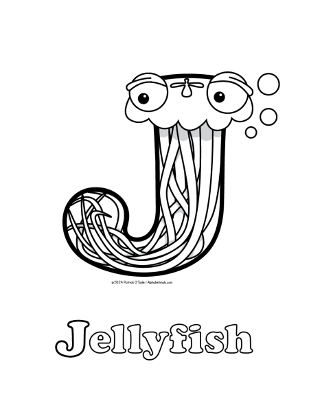 Free jellyfish coloring page