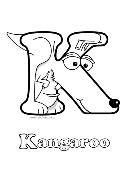 Free kangaroo coloring page