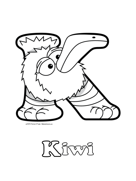 Free kiwi bird coloring page