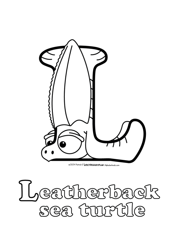 Free leatherback sea turtle coloring page