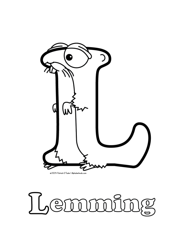 Free lemming coloring page