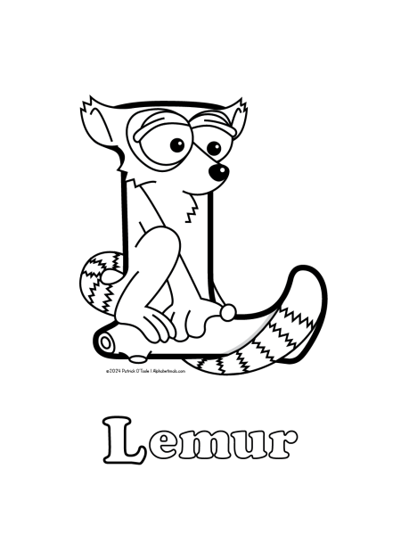 Free lemur coloring page