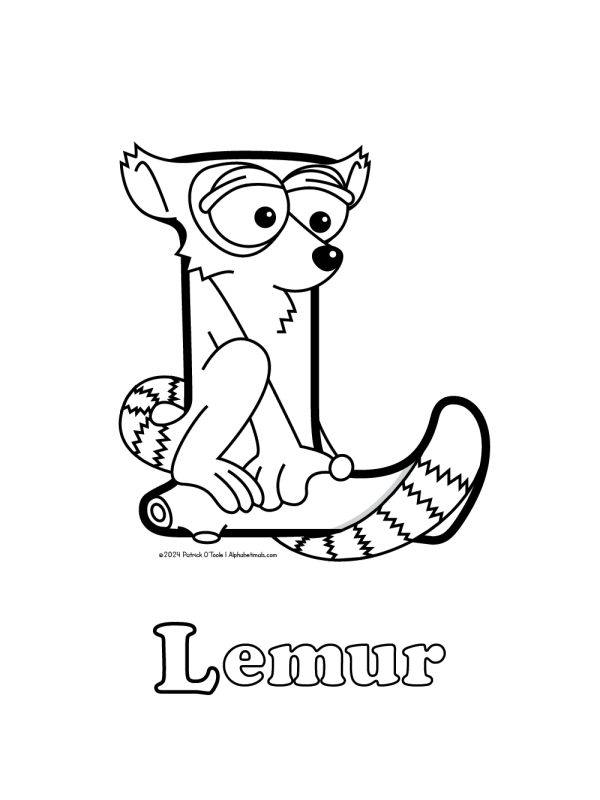 Free lemur coloring page