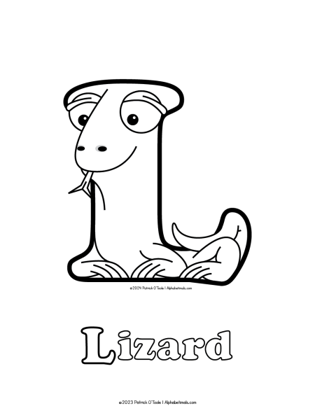 Free lizard coloring page