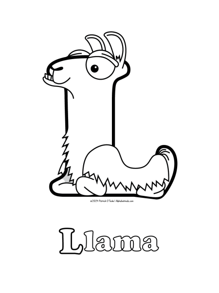 Free llama coloring page