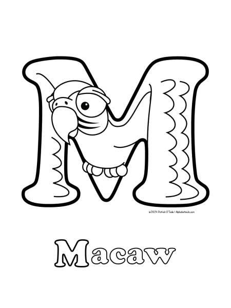 Free macaw coloring page