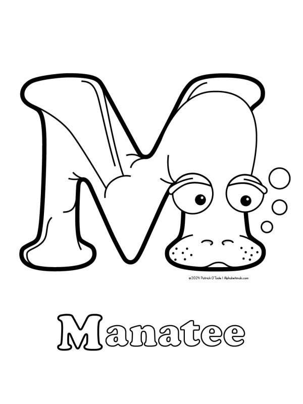 Free manatee coloring page