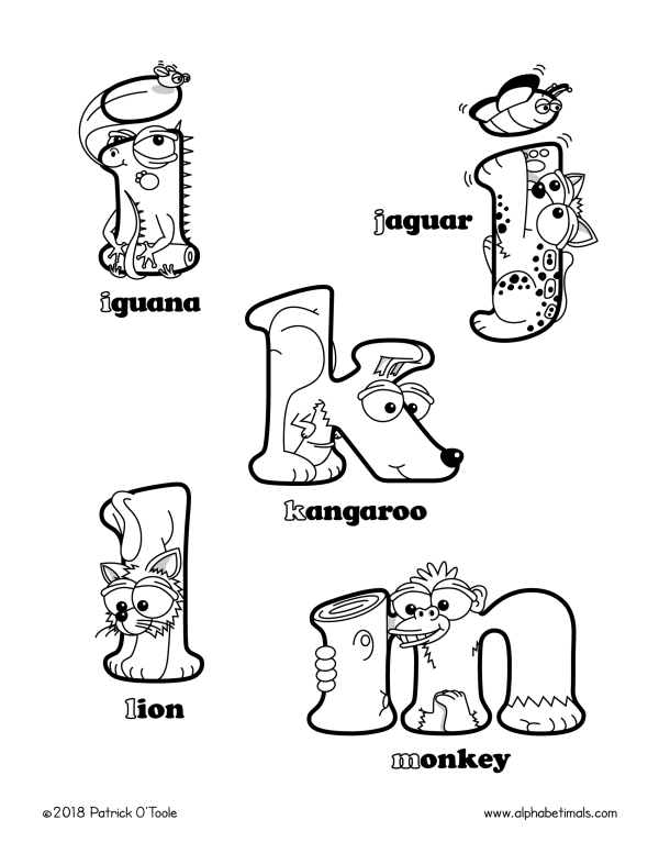 Free Uppercase Letter Coloring Pages - i-m