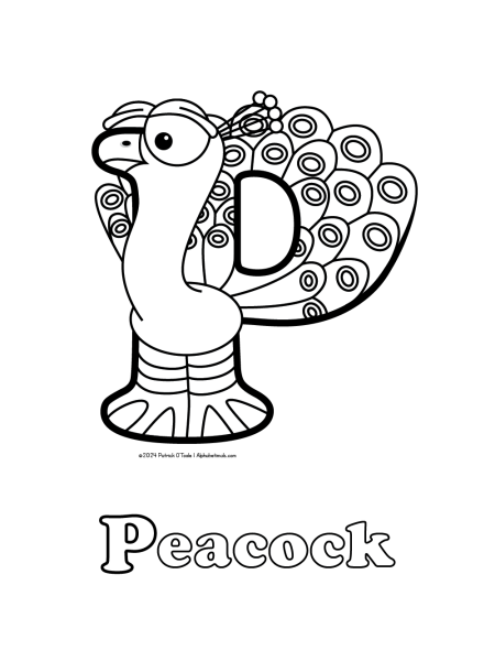 Free peacock coloring page