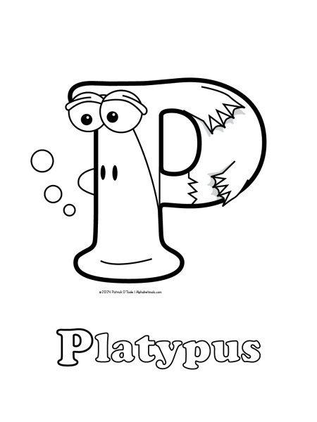 Free platypus coloring page