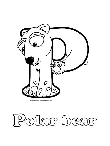 Free polar bear coloring page