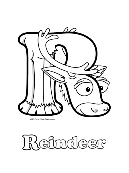Free reindeer coloring page