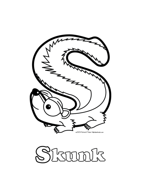 Free skunk coloring page