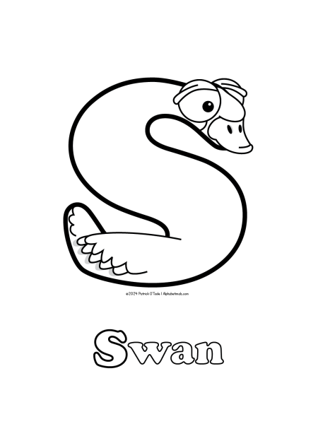Free swan coloring page