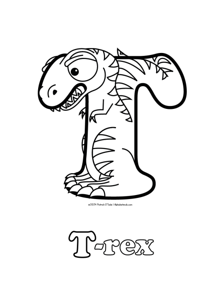 Free t-rex coloring page