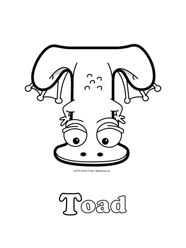 Free toad coloring page