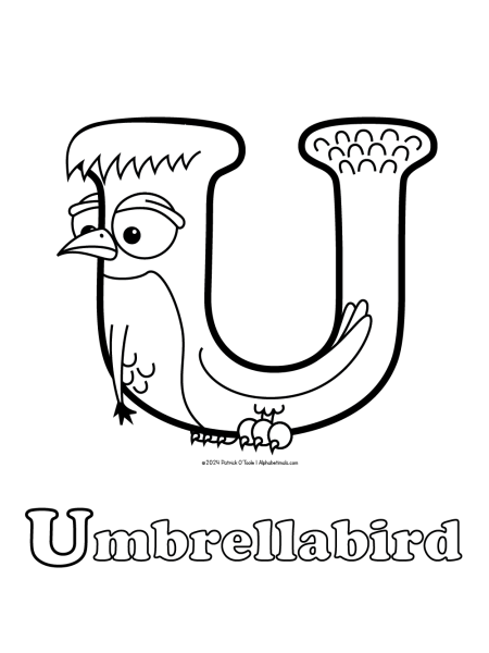 Free umbrellabird coloring page