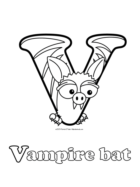 Free vampire bat coloring page