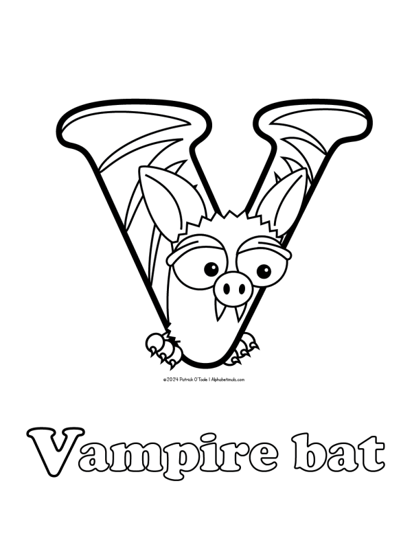 Free vampire bat coloring page