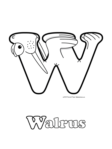 Free walrus coloring page